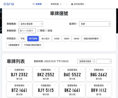 車牌號碼 查詢|機車、汽車車牌選號查詢